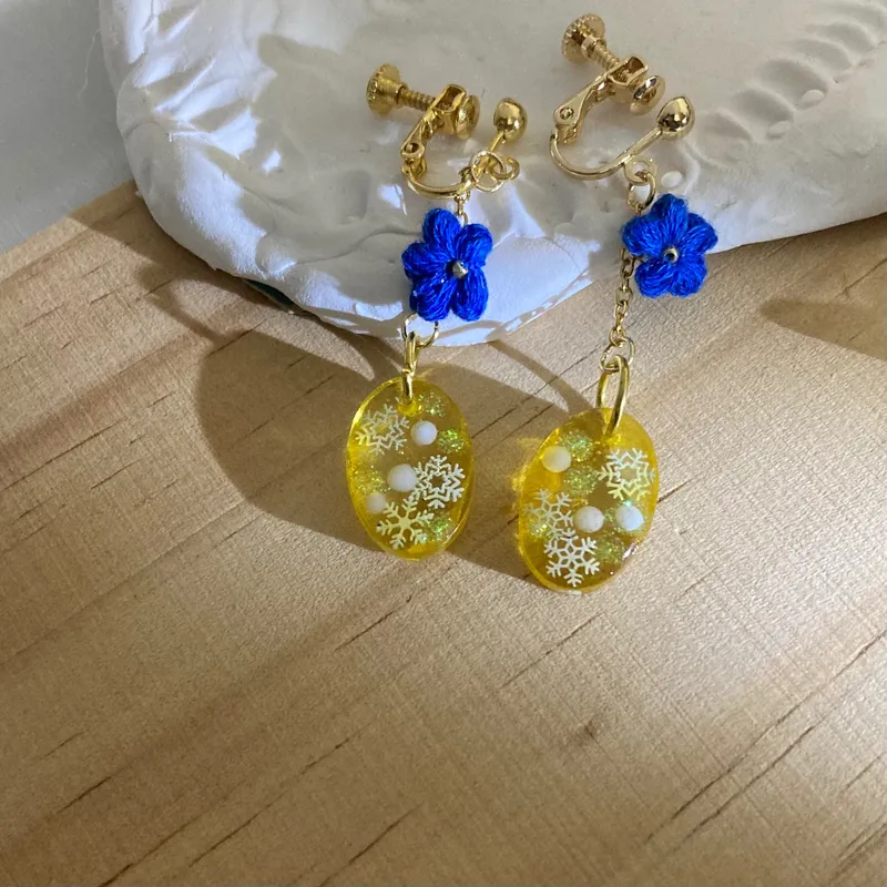 冬季小花耳環