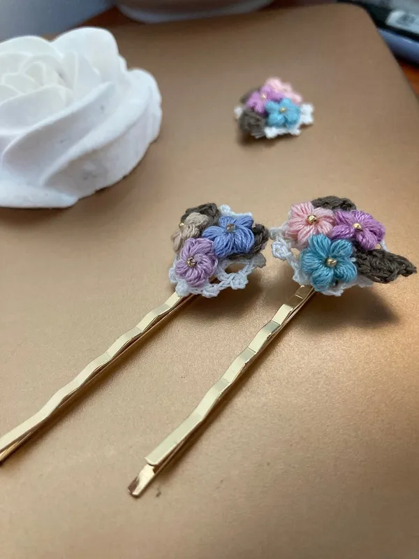小花蕾絲髮夾